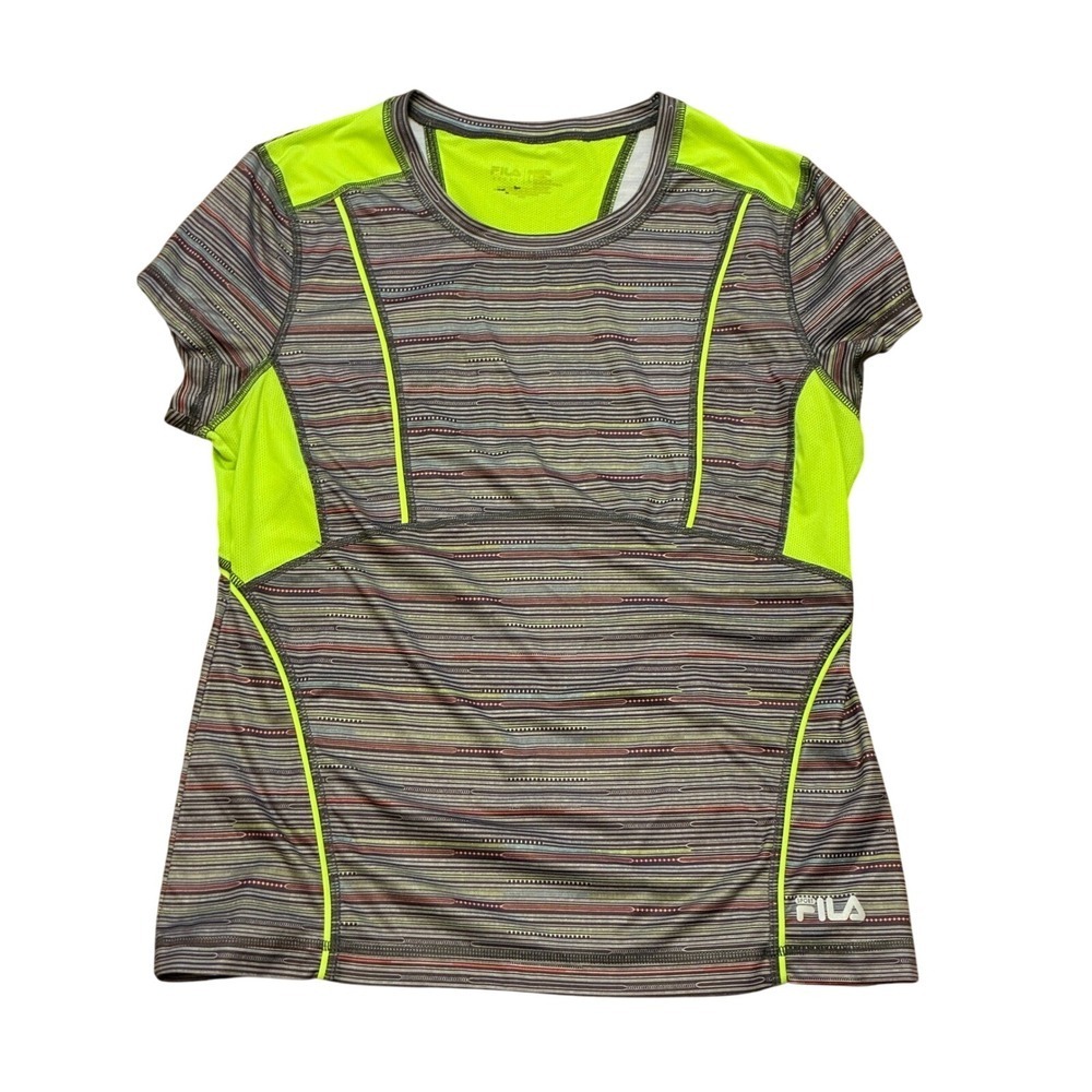 Fila Sport Running Shirt Womens Large Neon Yellow